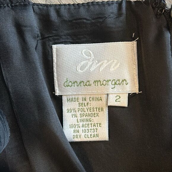 NWT DONNA MORGAN BLACK PEPLUM STYLE DRESS RETAILS $148 SIZE 2 - Picture 7 of 9